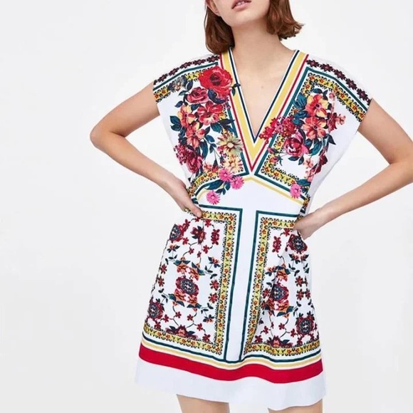 NEW ZARA Printed Tunic Dress - Picture 4 of 8